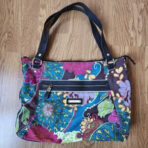 Relic Floral Purse Multicolor Shoulder Bag Large Cotton Handbag Double Strap